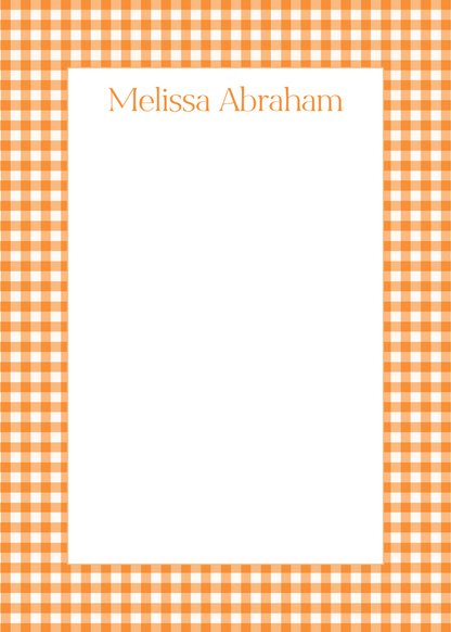 Notepad   |   Orange Gingham