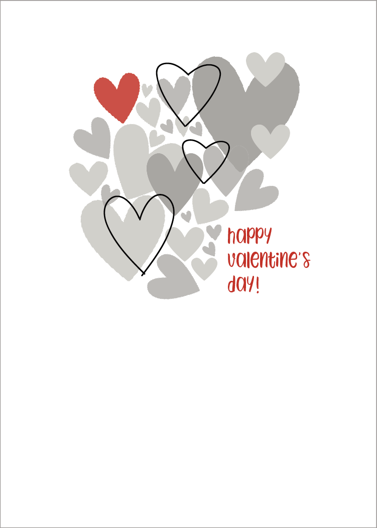PRINTABLE Valentine Gift Card Holder   |  Gray Hearts