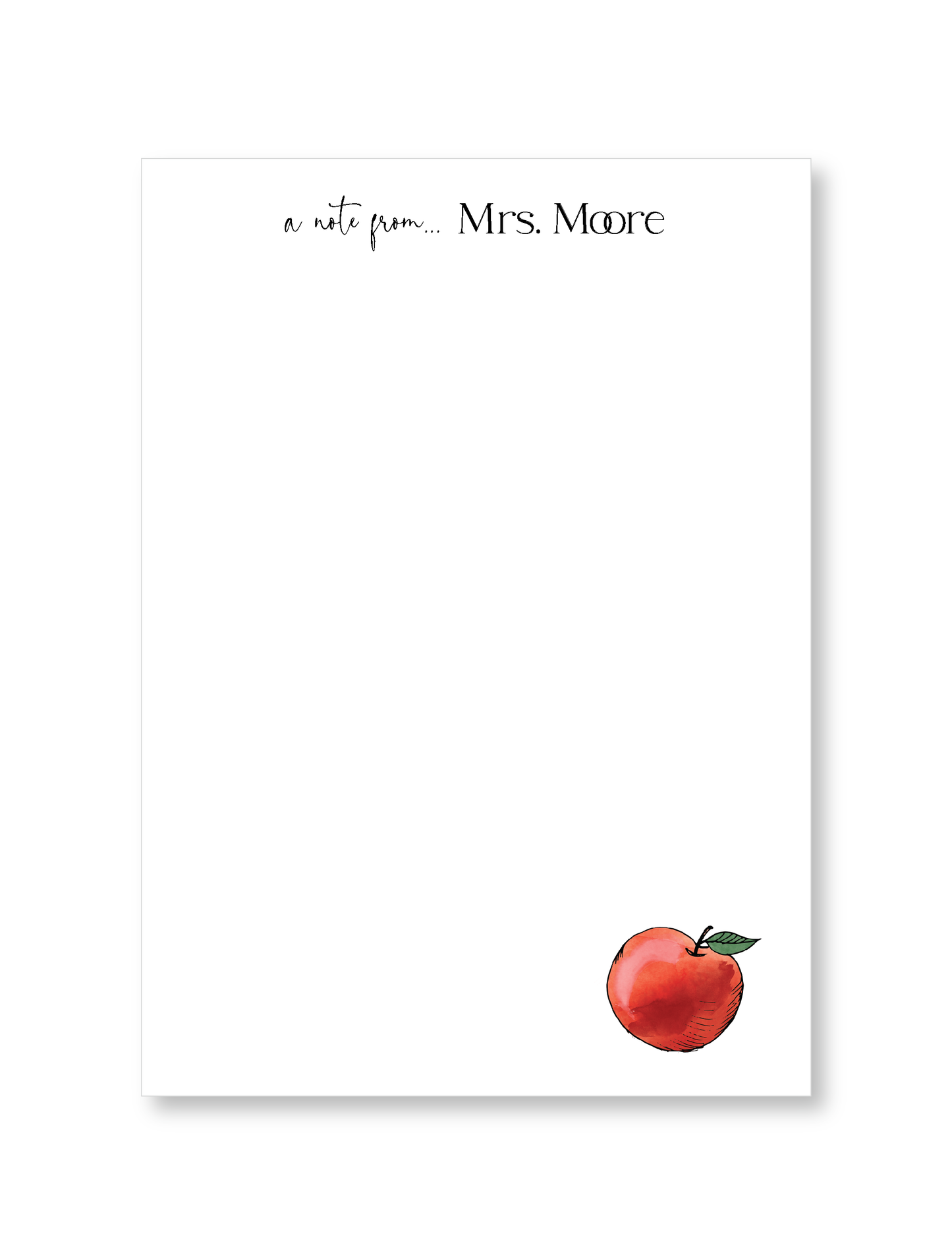 Notepad   |   Teacher with Apple