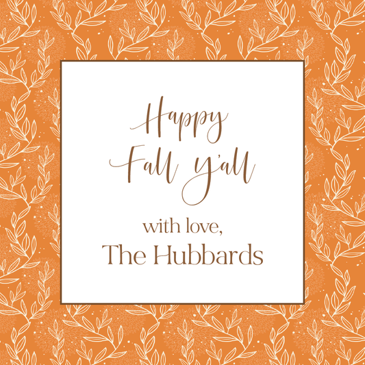 Gift Tag or Sticker   |   Fall Orange Line Florals