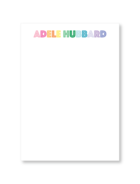 Notepad   |   Teacher with Rainbow Big Letters