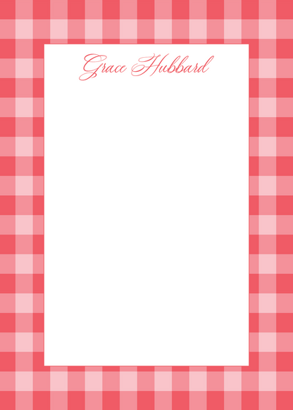 Notepad   |   Red & Pink Gingham