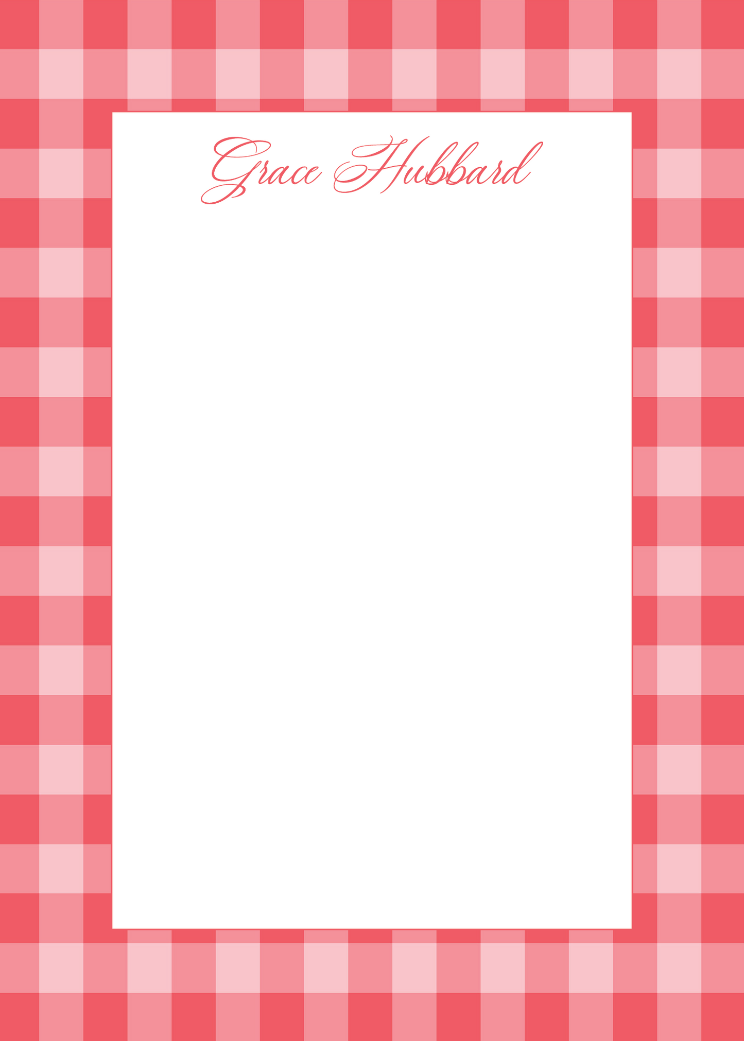 Notepad   |   Red & Pink Gingham