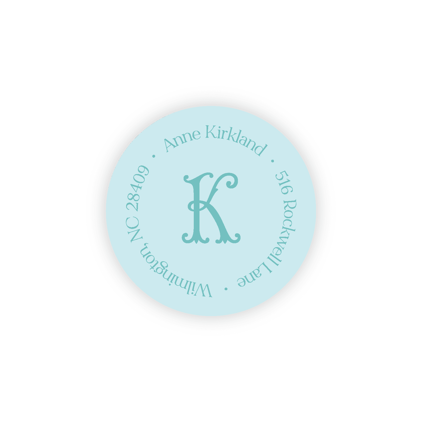 Color Duo Initial Round Address Label - Paper & Gifts By Adele