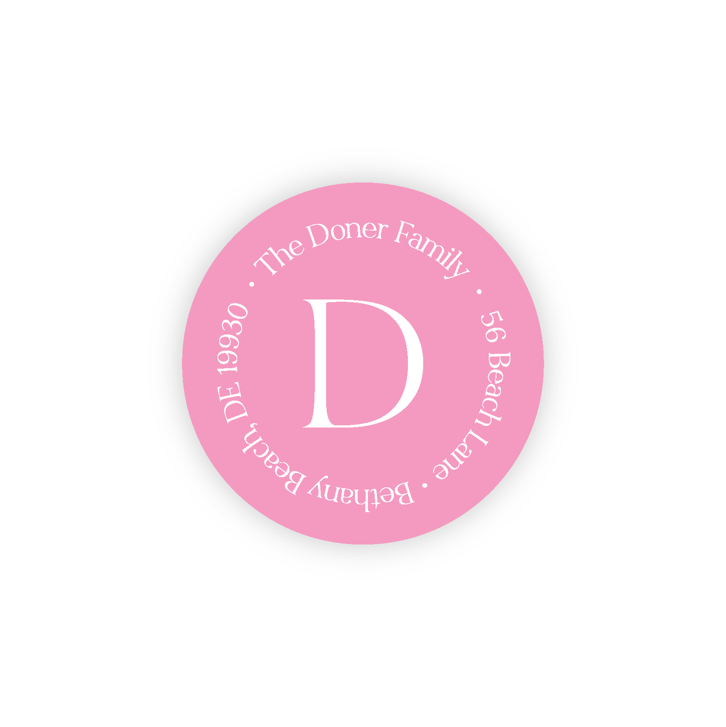Round Address Label   |   Pastel Initial