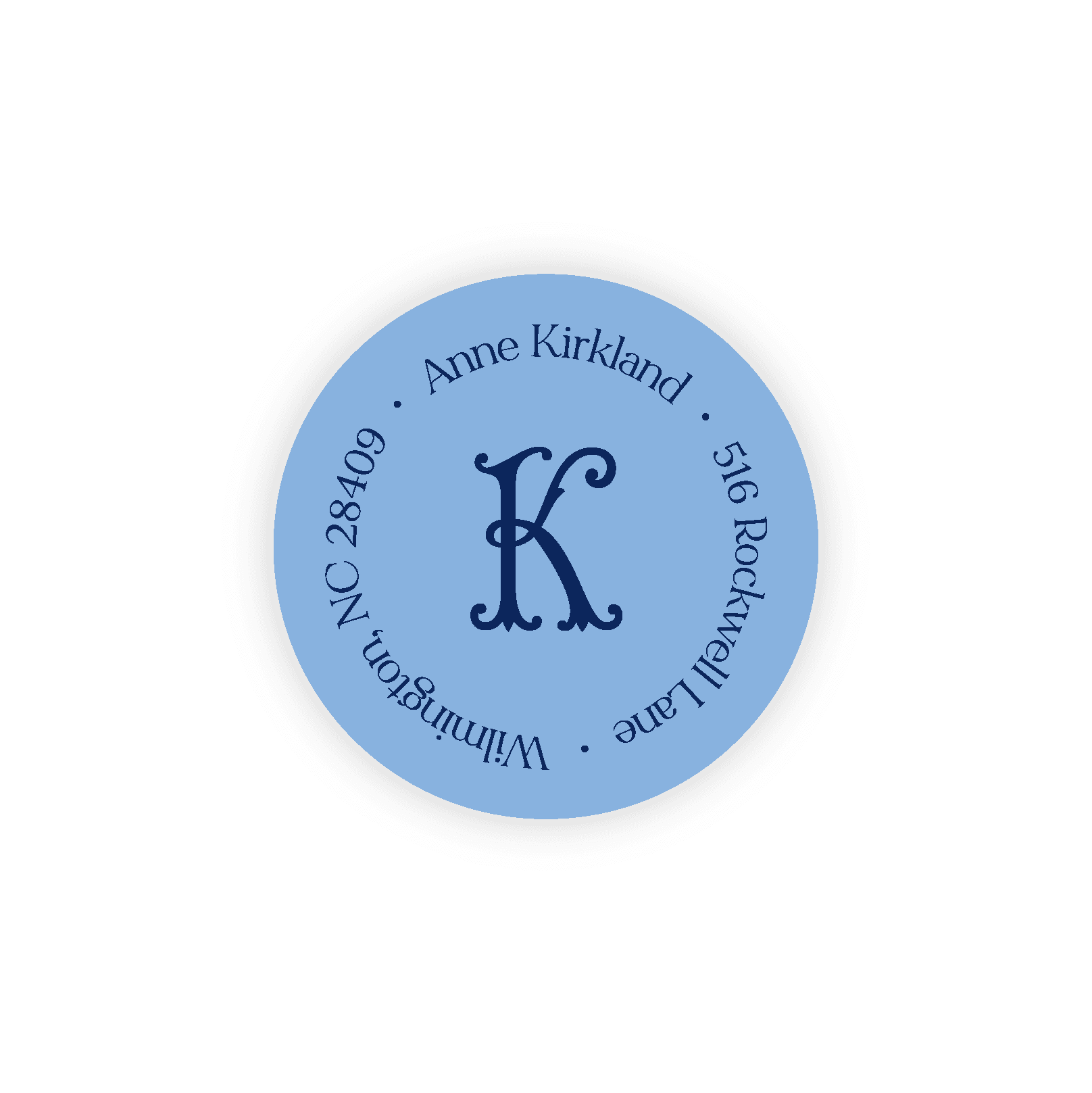 Color Duo Initial Round Address Label - Paper & Gifts By Adele