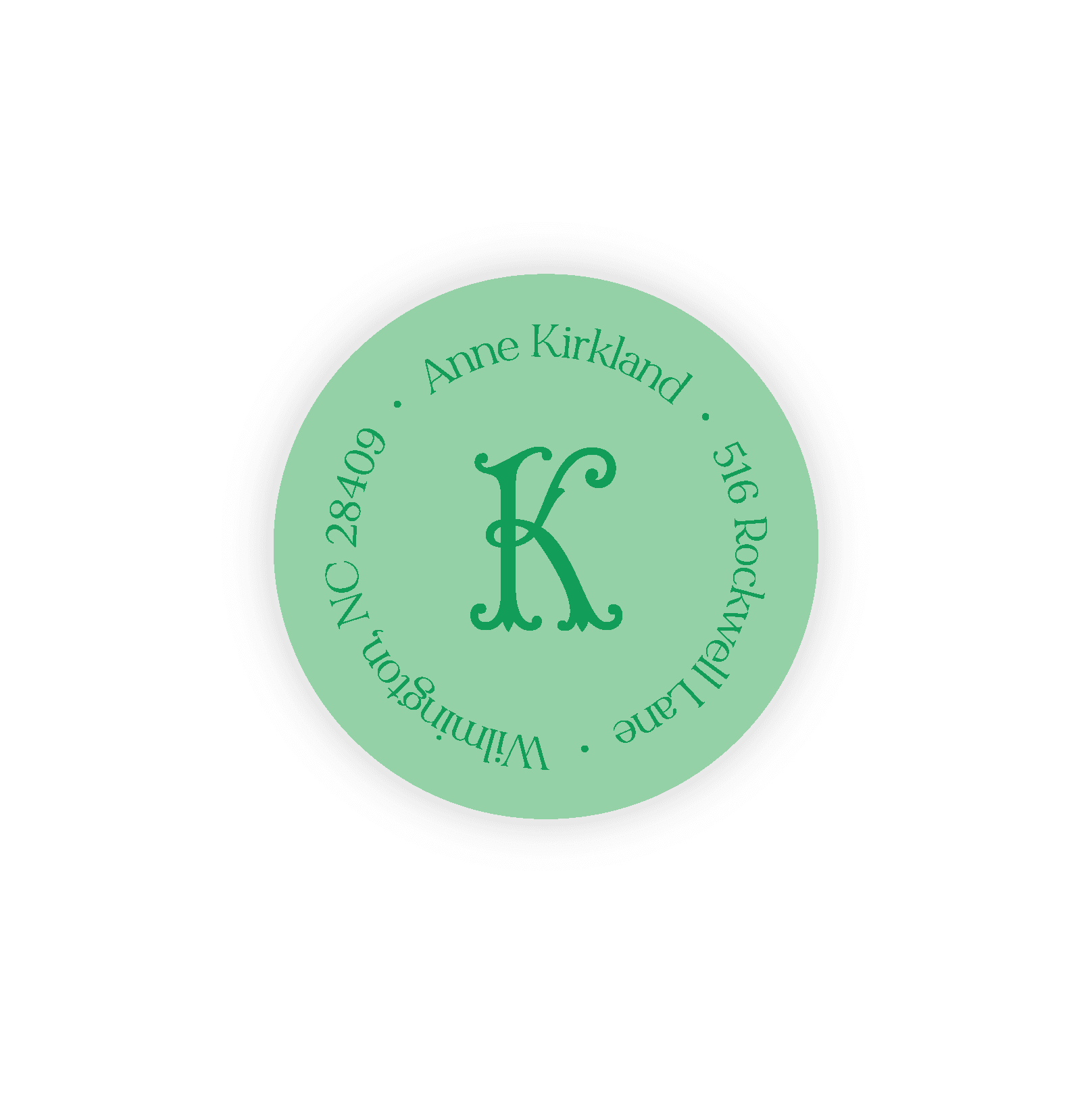Color Duo Initial Round Address Label - Paper & Gifts By Adele