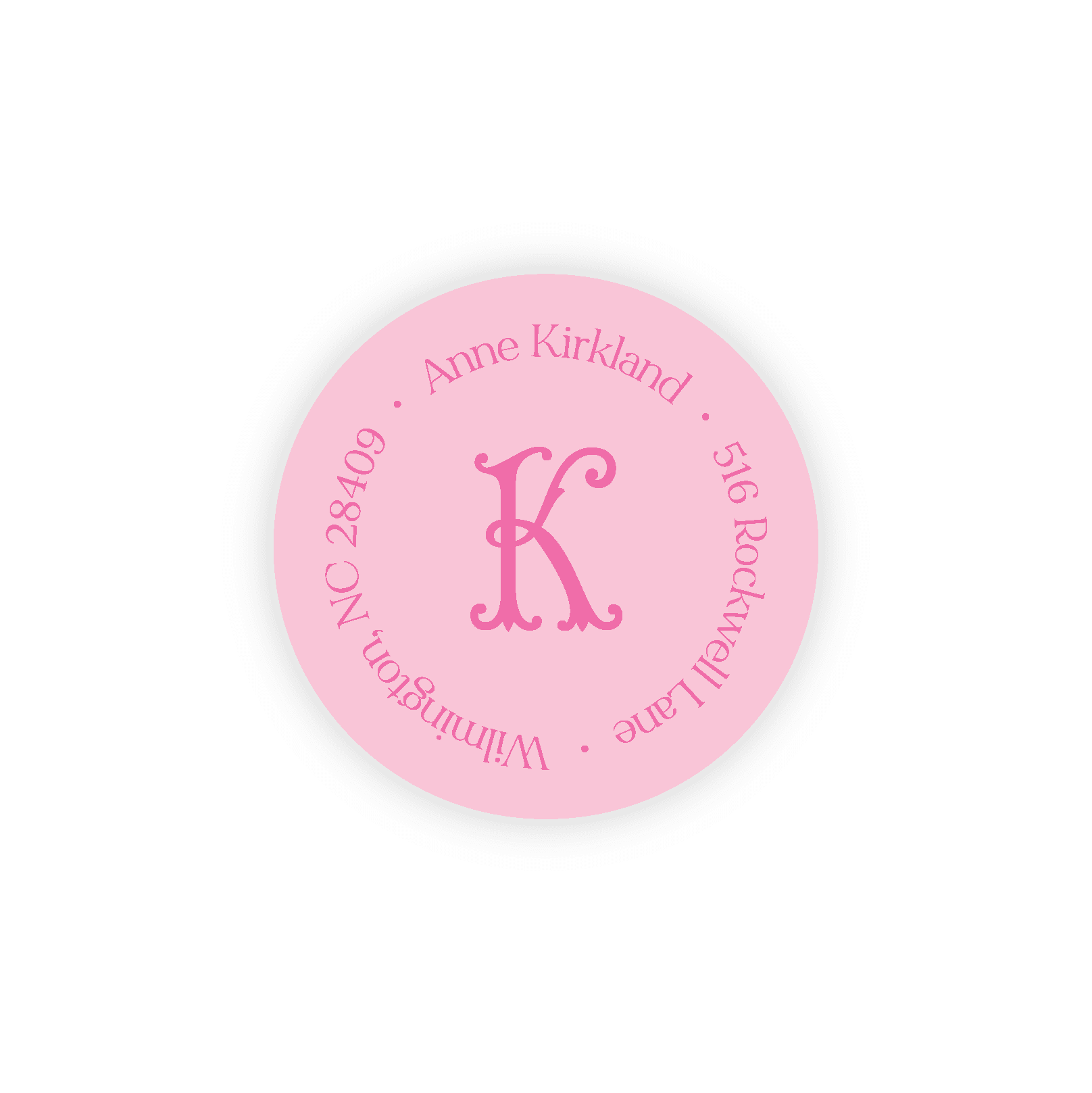 Color Duo Initial Round Address Label - Paper & Gifts By Adele