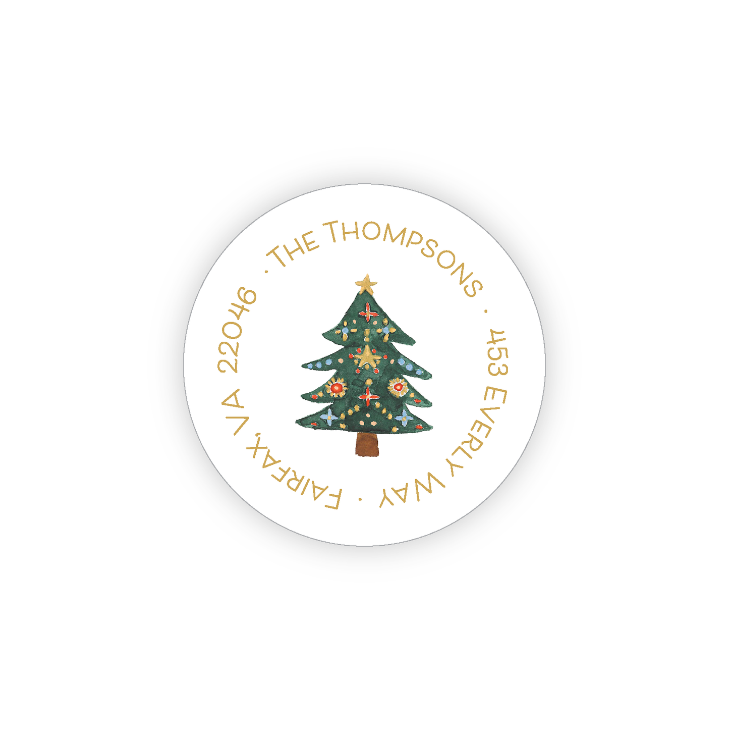 Round Address Label   |   Christmas Tree