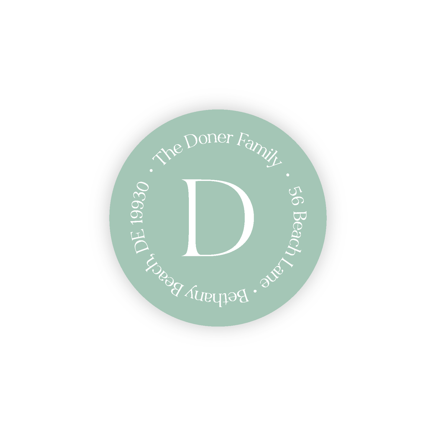 Round Address Label   |   Pastel Initial
