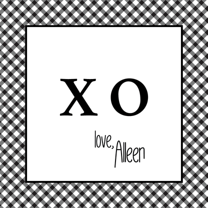 Gift Tag and Sticker    |    XO Gingham     (More Color Choices)