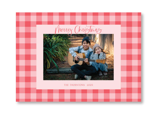 Photo Card    |    Red & Pink Gingham